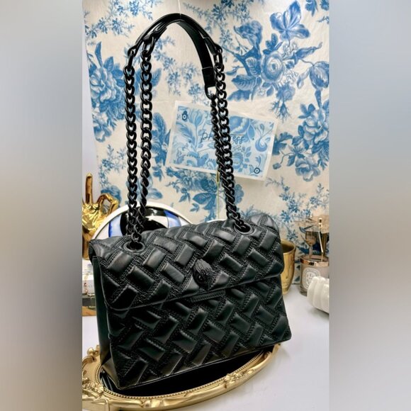 🆕 KURT GEIGER LONDON 🧿 NWOT Kensington Drench Bag, Black - Picture 2 of 16